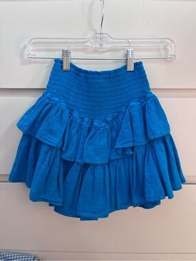 Blue Tiered Ruffle Mini Skirt - Women